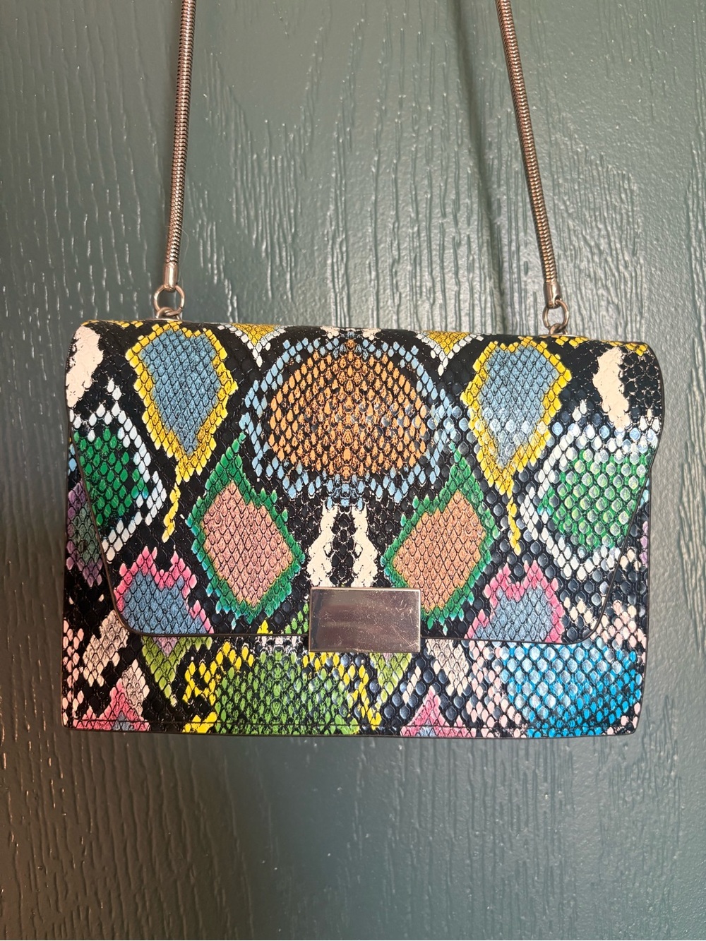 Pull&Bear Multicolor Snake-Pattern Crossbody Bag